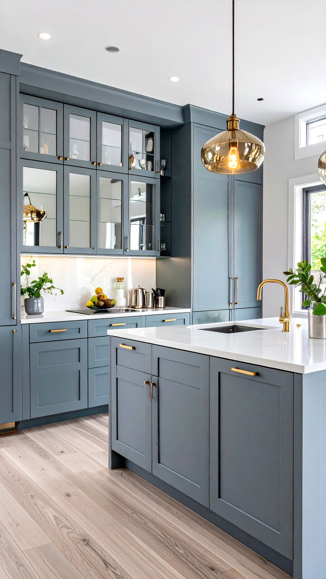 Mirrored Upper Cabinets to Double the Glow - 25 art deco kitchen ideas