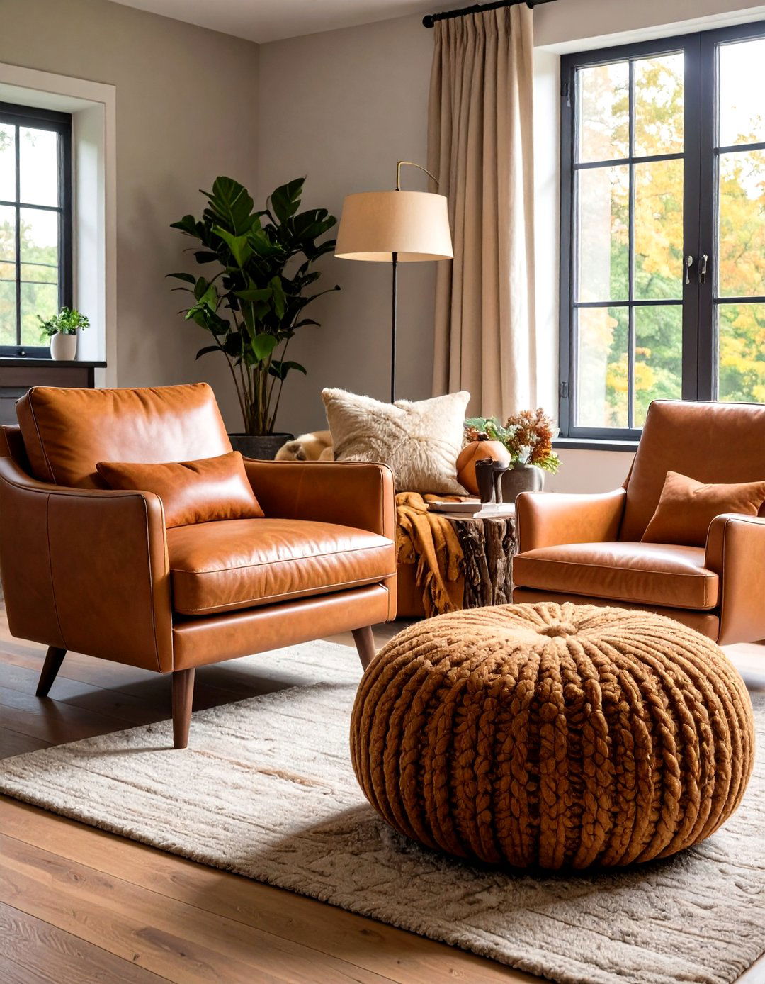 Mix Leather and Wool for Depth - 25 organic modern interior design ideas