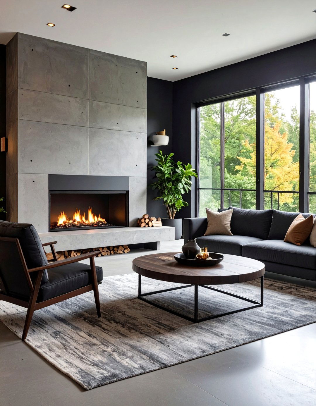 Mix Materials for Textural Drama - 25 off-center fireplace ideas