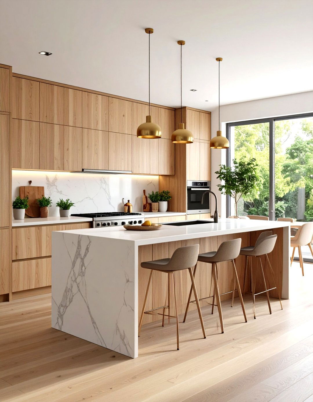 Mixed Material Accents Add Quiet Contrast - 25 minimalist kitchen ideas