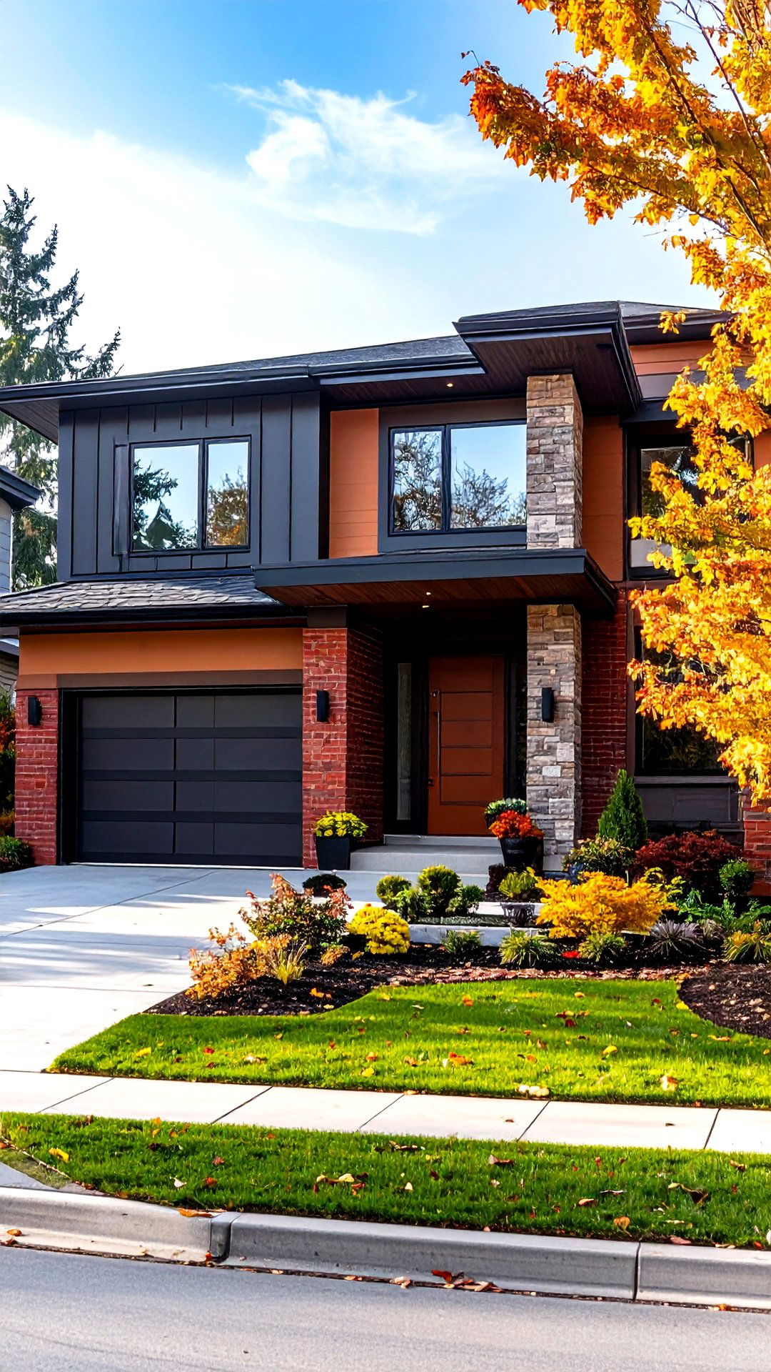 Mixed Material Faade Adds Depth to Your House Exterior - 25 aesthetic house exterior ideas