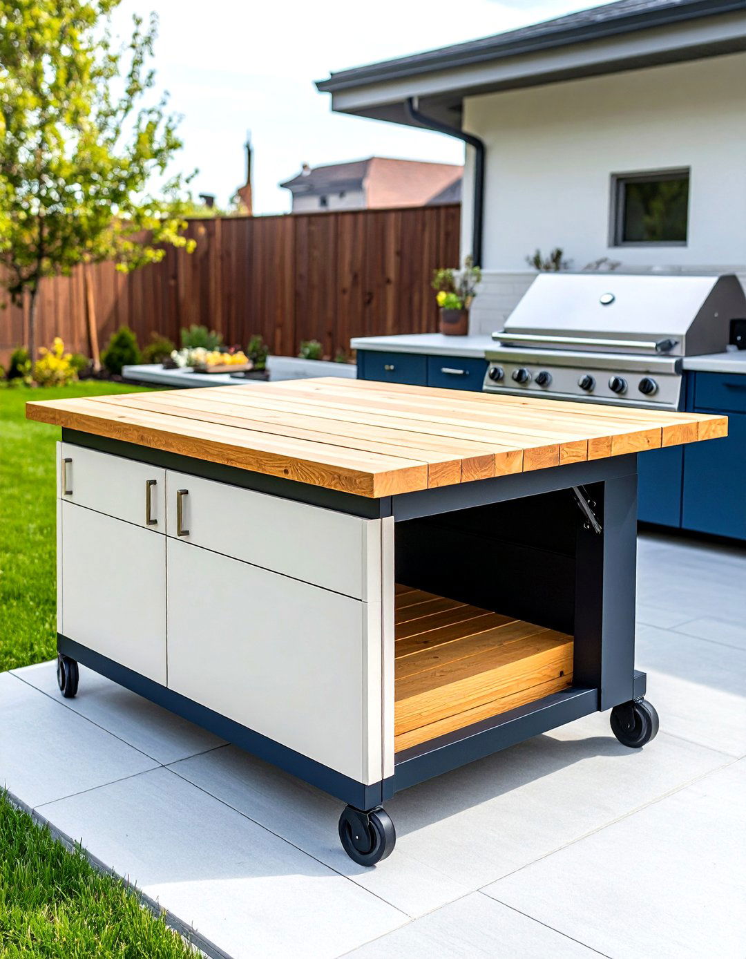 Mixed Material Outdoor Kitchen Island - 25 outdoor kitchen island ideas
