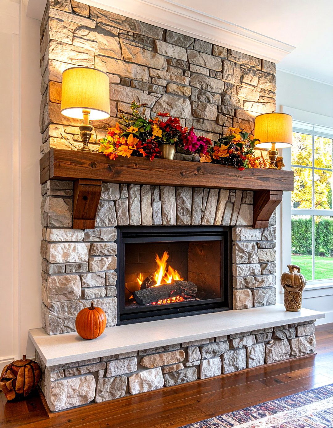 Mixed Material Wood and Brass Fireplace Sconces - 25 fireplace sconces ideas