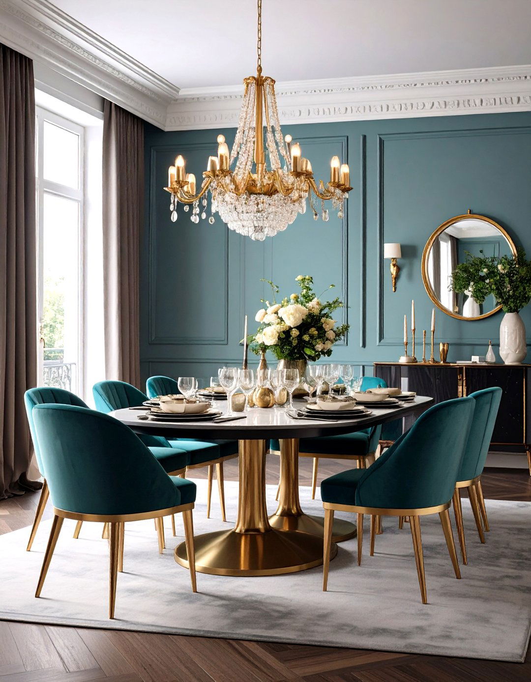 Mixed Metal Accents for Dining Room Hardware - 25 parisian dining room ideas