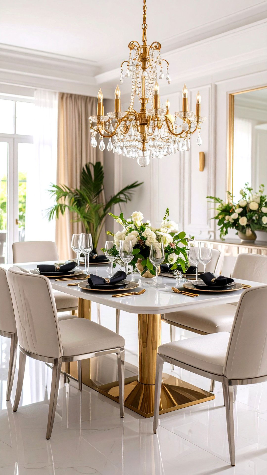 Mixed Metallic Finishes in an Art Deco Dining Room - 25 art deco dining room ideas