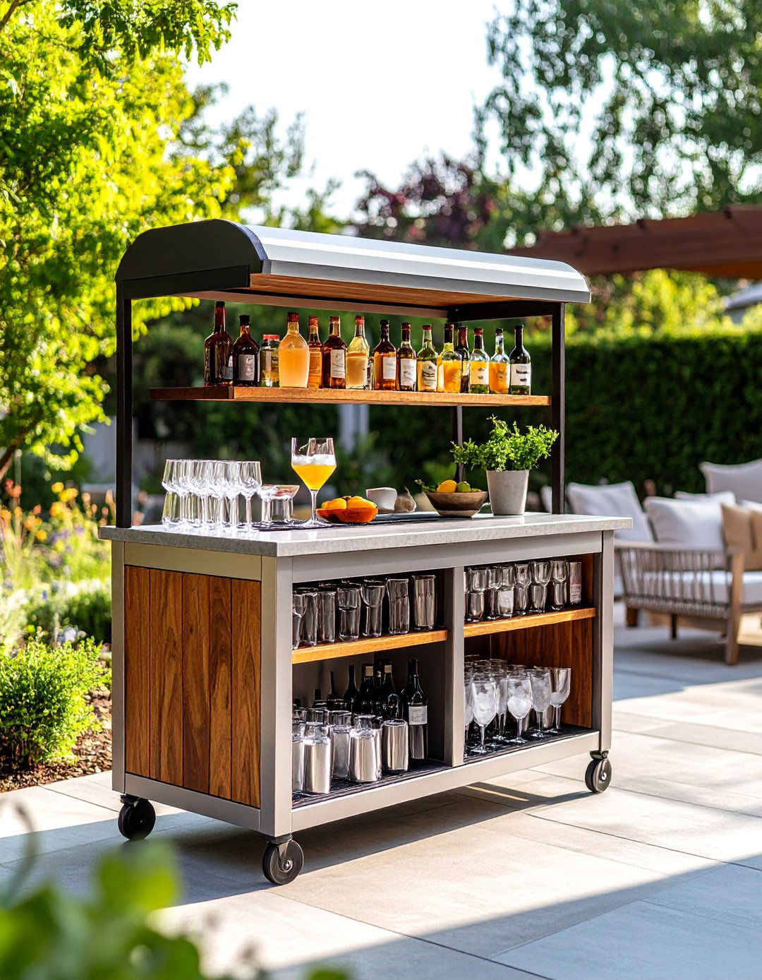 Mobile Patio Bar Cart - 25 patio decor ideas
