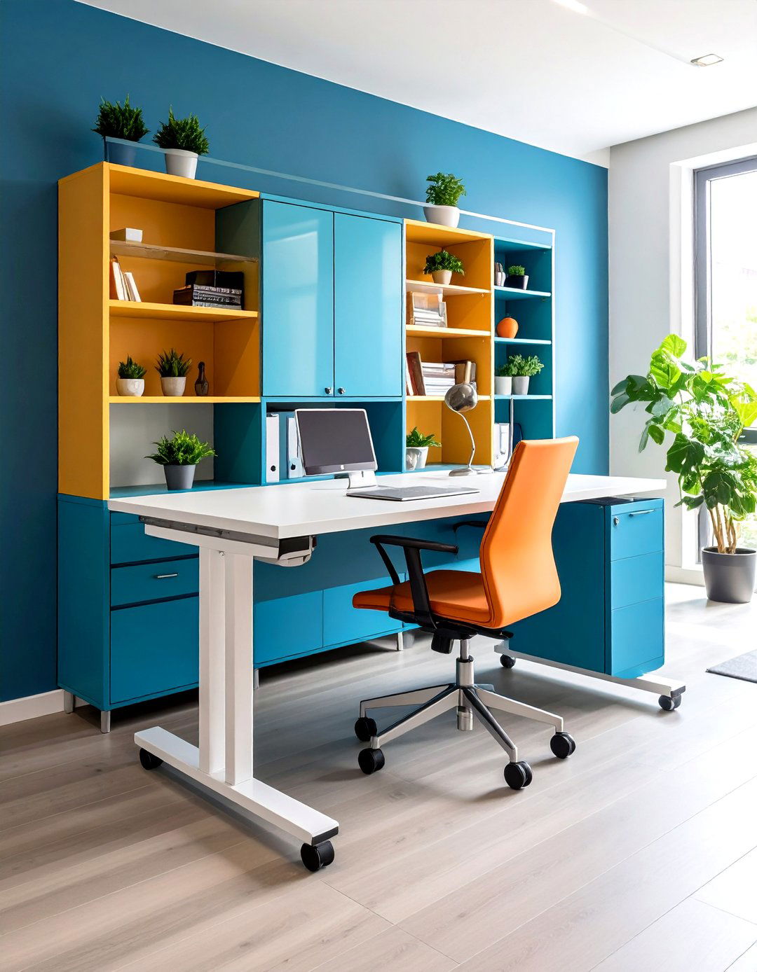 Mobile Standing Desk Shifts Zones in Office Guest Room - 25 office guest room ideas