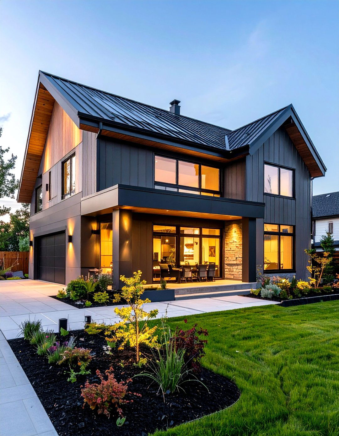 Modern Edge Dark Olive With Matte Black Fixtures - 25 olive green house exterior ideas
