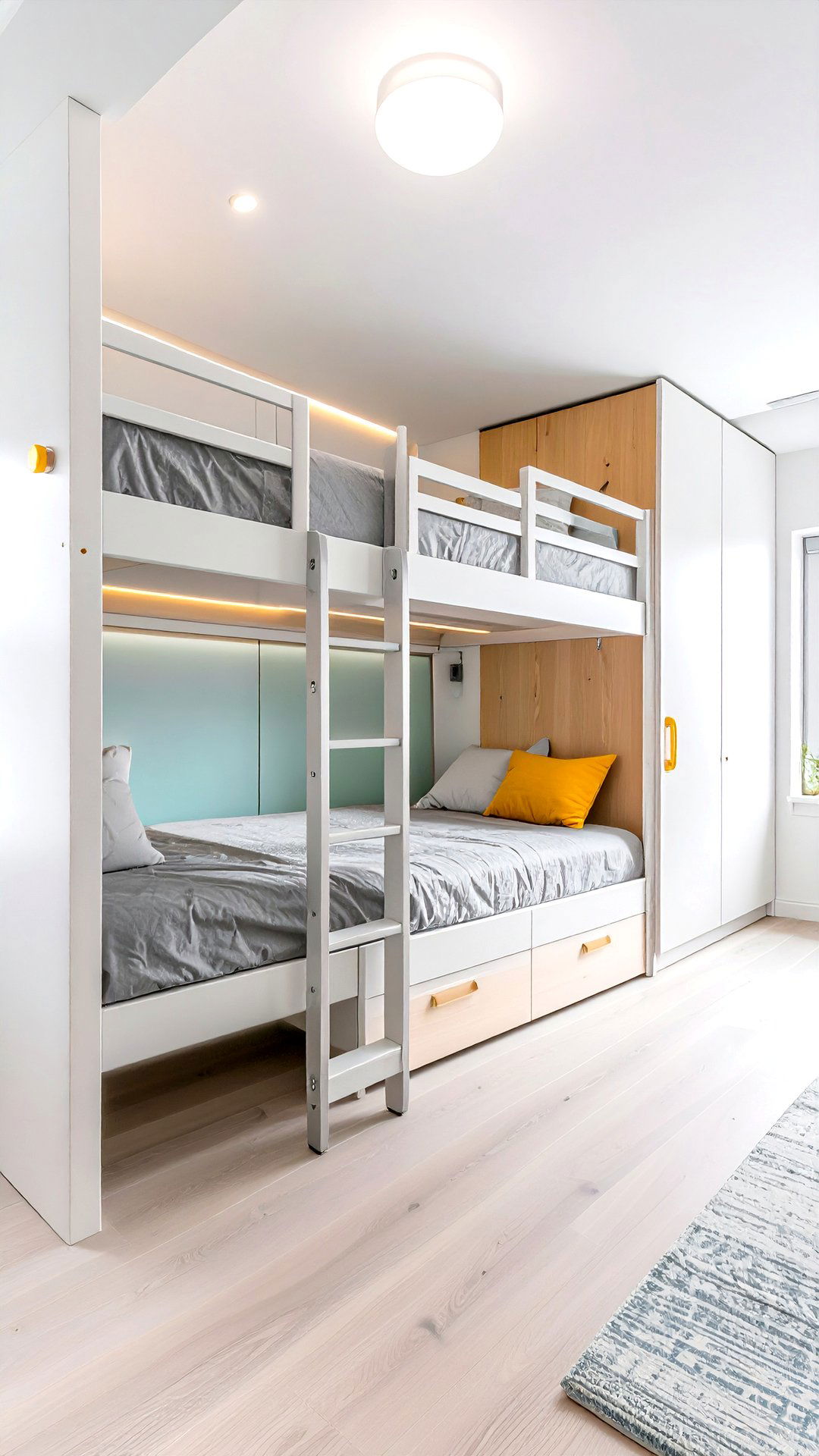 Modern Minimalist Bunk Room with Clean Lines - 25 bunk room ideas
