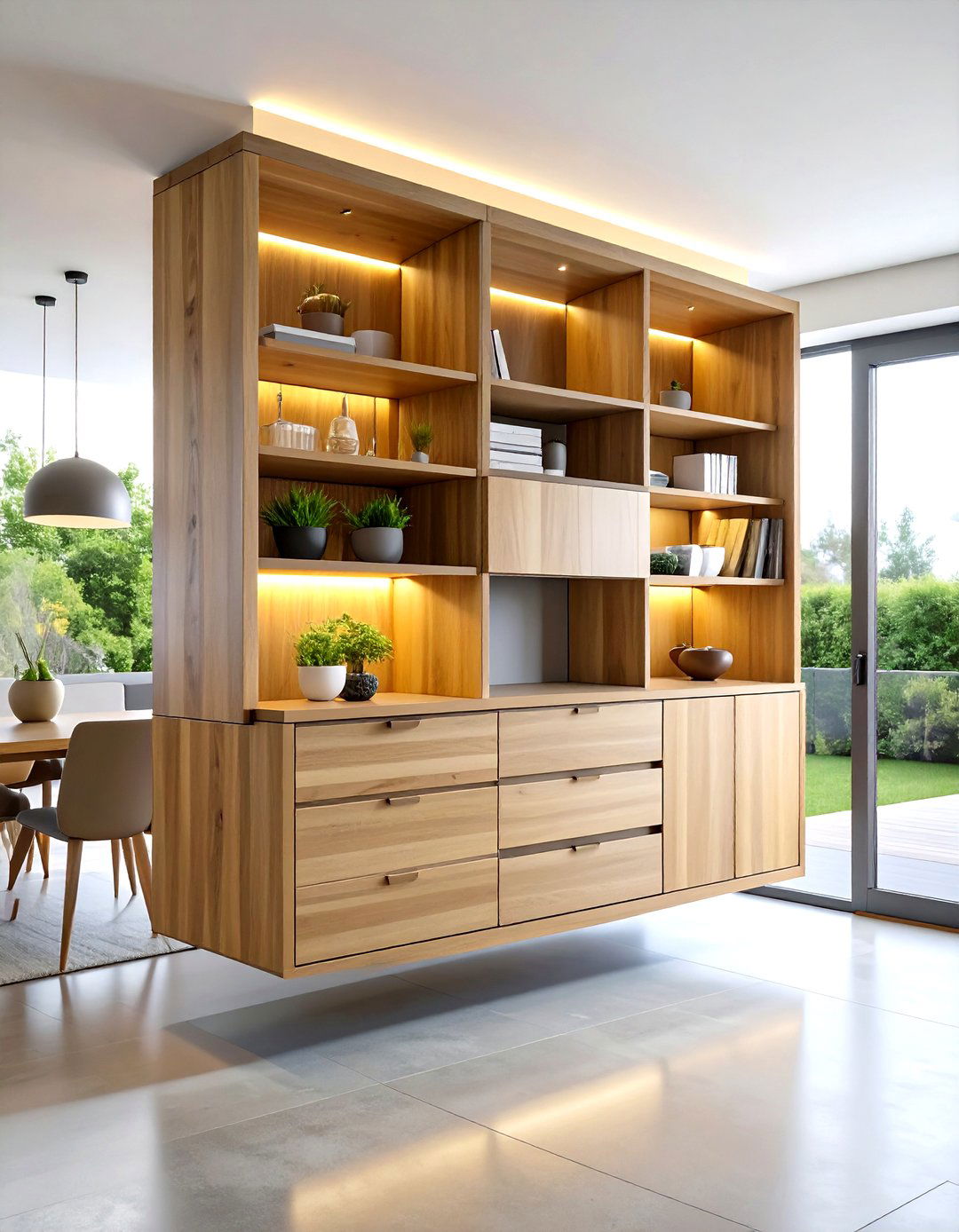 Modern Minimalist Floating Hutch - 25 dining room hutch ideas
