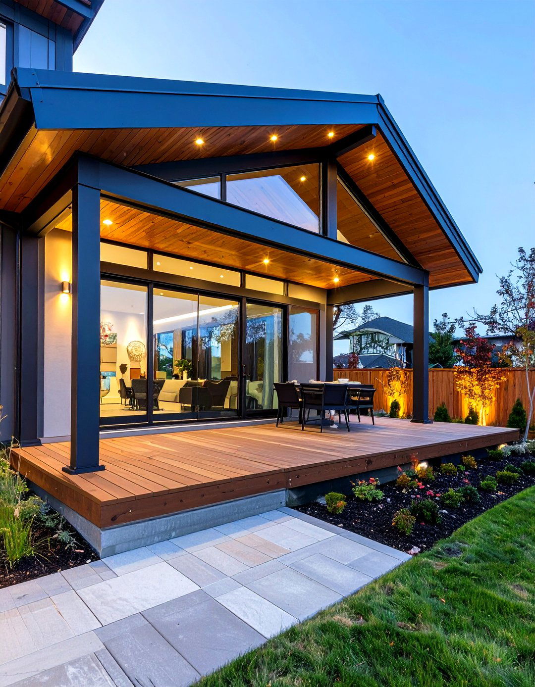 Modern Minimalist Steel and Glass Open Gable Porch - 25 open gable porch ideas
