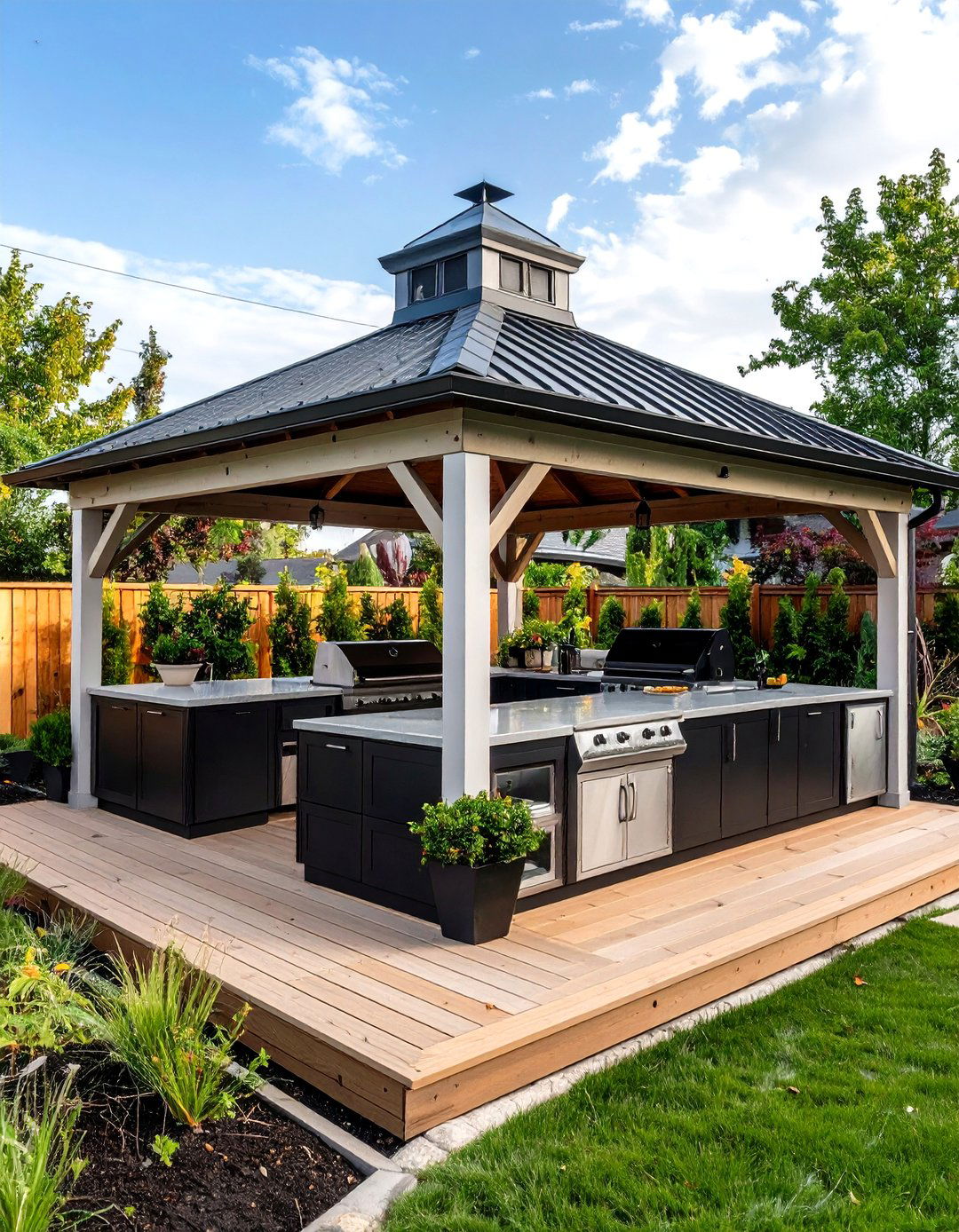 Modular Appliance Outdoor Kitchen Gazebo Accommodates Growth - 25 outdoor kitchen with a gazebo ideas