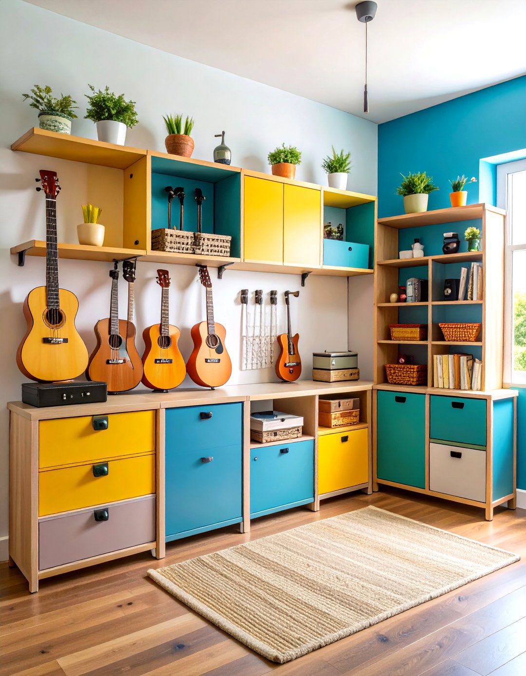 Modular Storage Solutions to Tidy Music Room Gear - 25 music room ideas