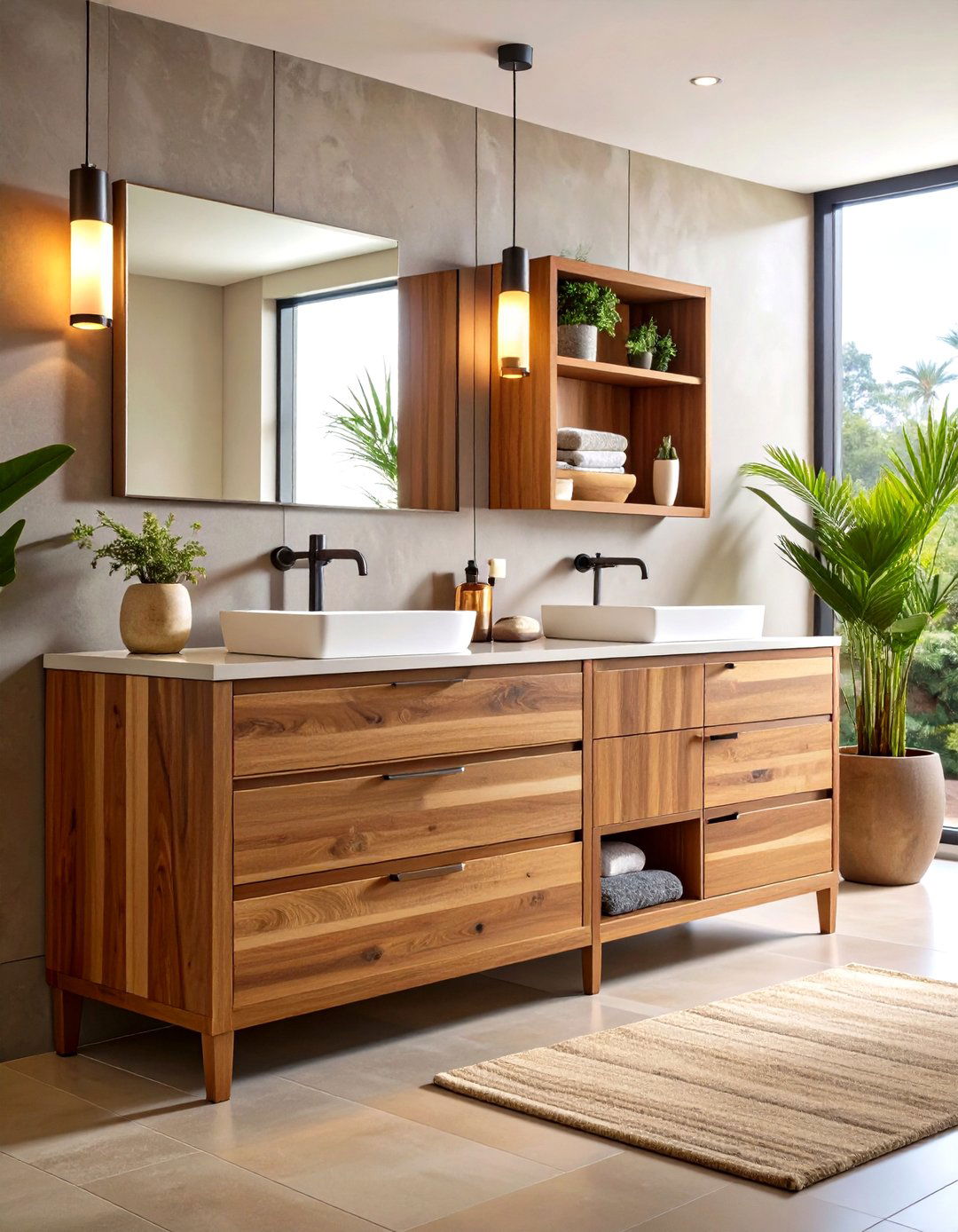 Modular Wood Bathroom Vanity Adapts As Needs Change - 25 Wood Bathroom Vanity Ideas