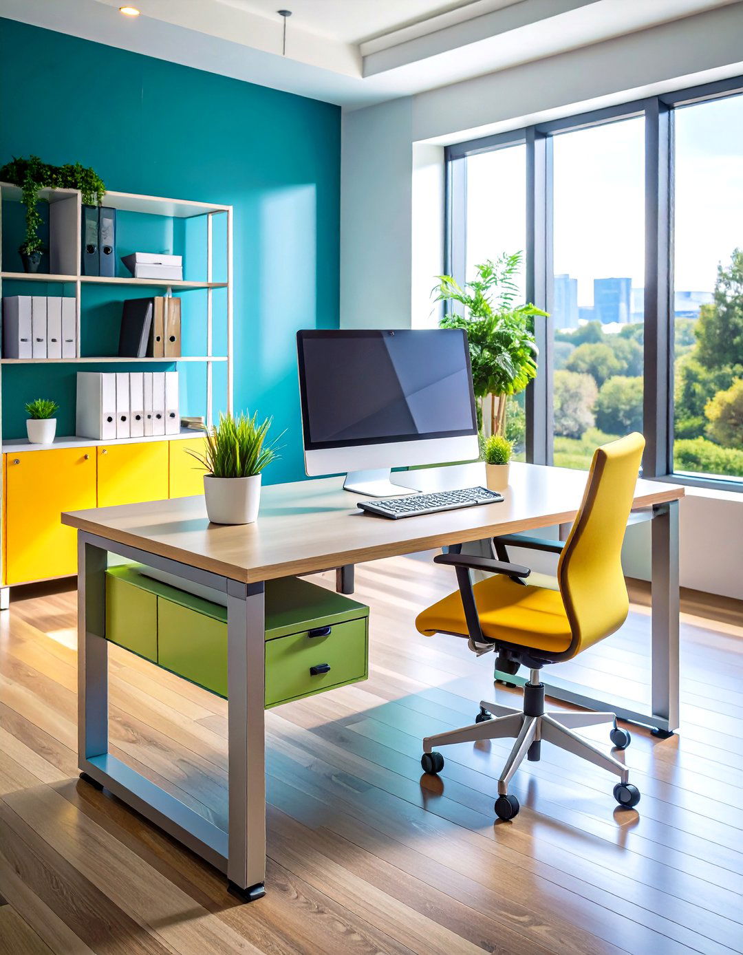 Monitor Riser With Storage Clears Paper Piles - 25 office storage ideas
