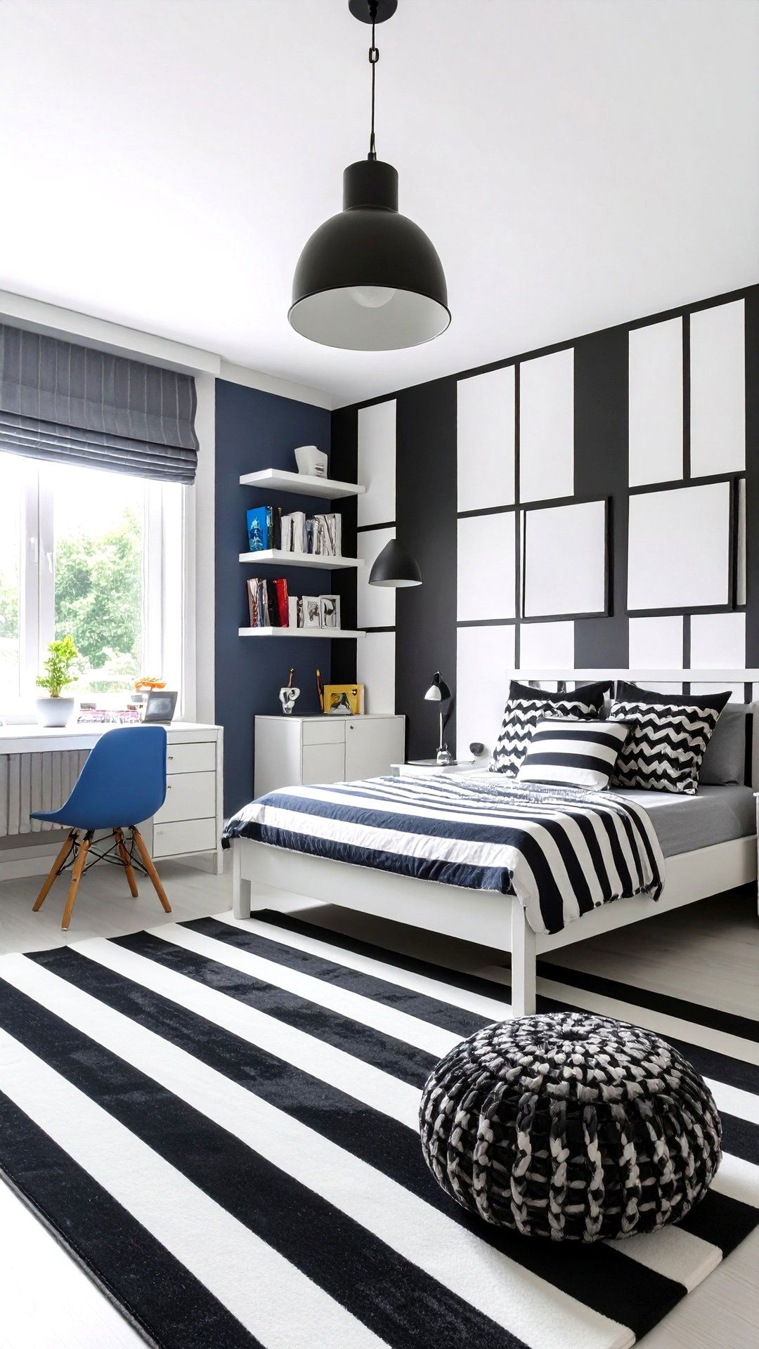 Monochrome Black and White Comic Boys Room Paint - 25 boys room paint ideas