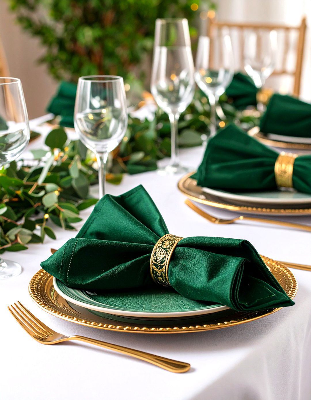 Monogrammed Napkins for a Personal Touch - 25 emerald green wedding ideas