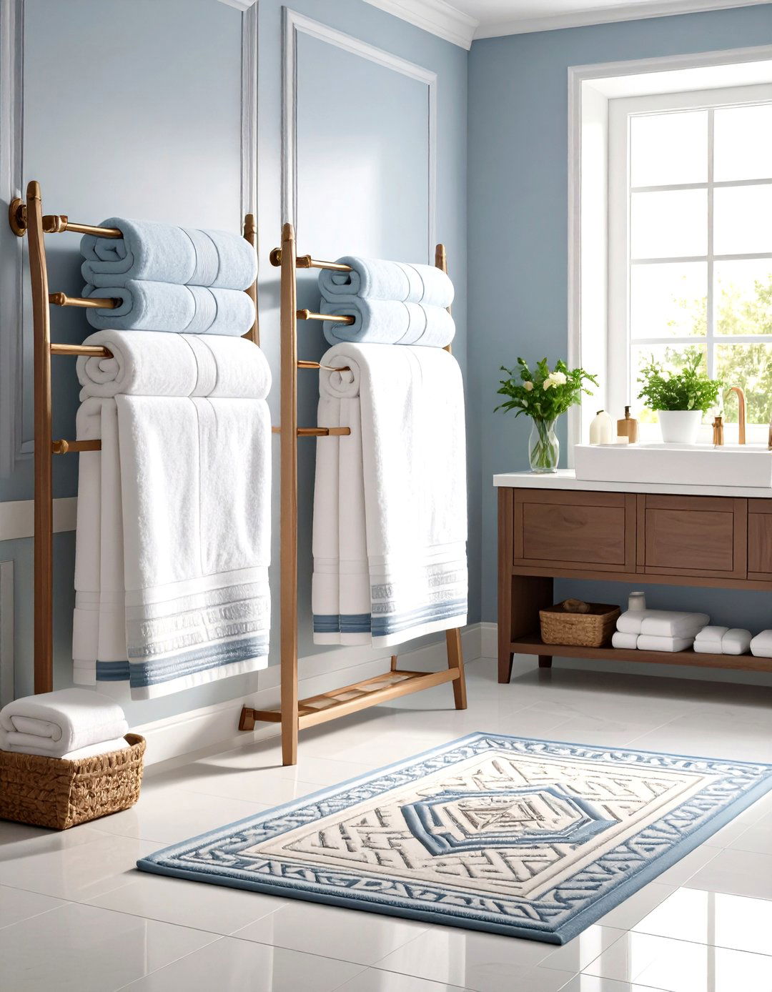 Monogrammed Towels and Deco Inspired Linens - 25 art deco bathroom ideas