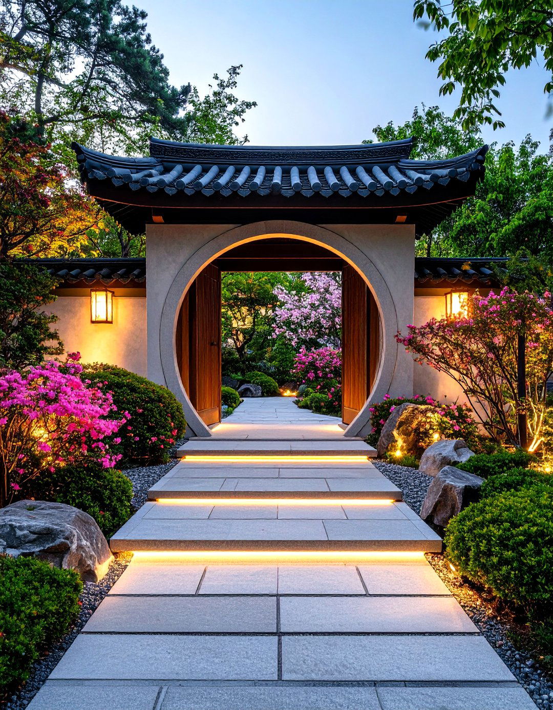 Moon Gate Entry Framing the Landscape - 25 asian landscaping ideas