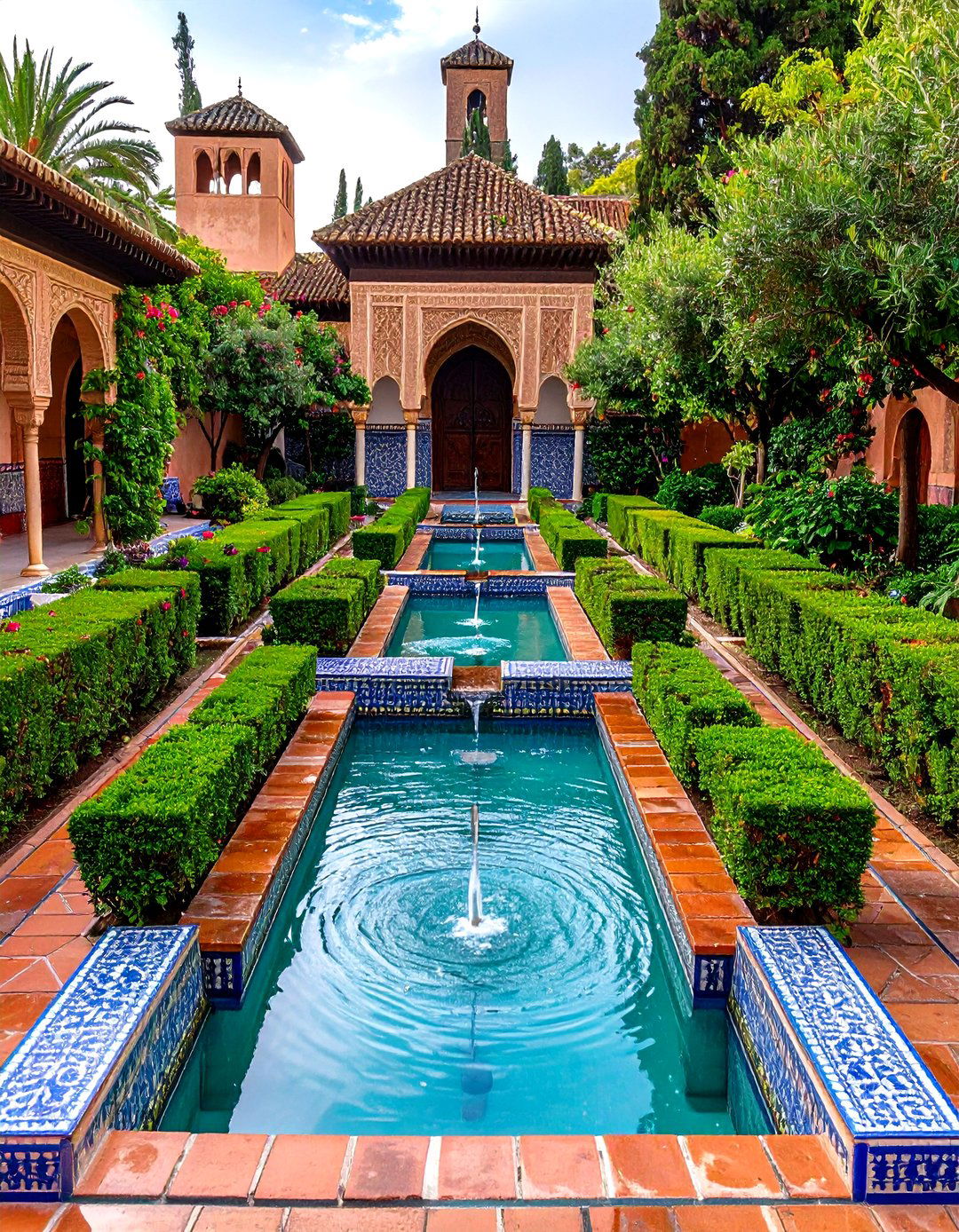 Moorish Inspired Water Parterre - 25 parterre garden ideas
