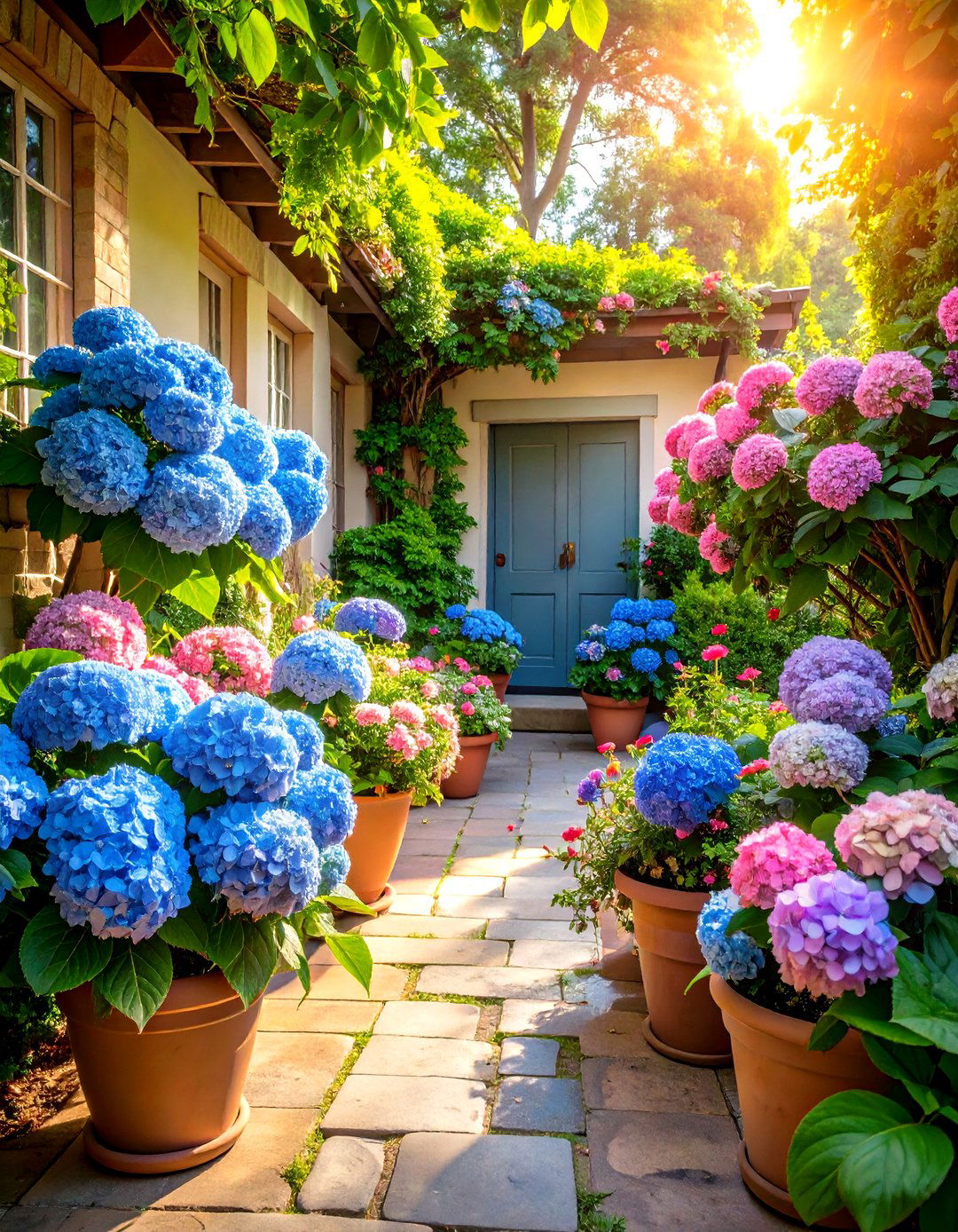 Mophead Hydrangeas Bring Big Drama to Partial Sun Spots - 25 outdoor plants for patio