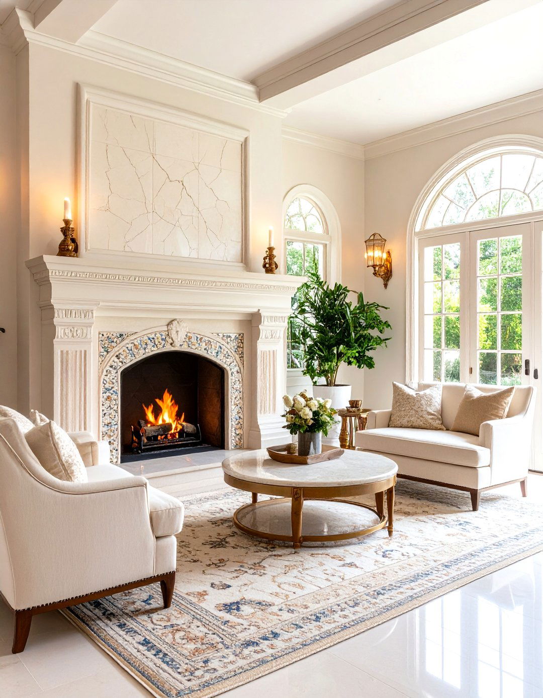 Moroccan Zellige Tile Fireplace Backsplash Adds Iridescent Depth - 25 fireplace backsplash ideas