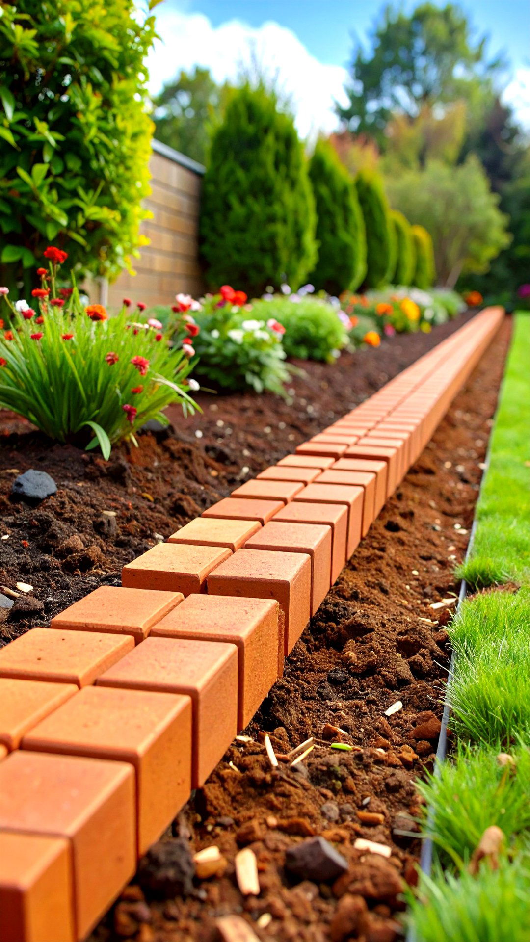 Mortarless Brick Edging Quick DIY - 25 brick edging ideas