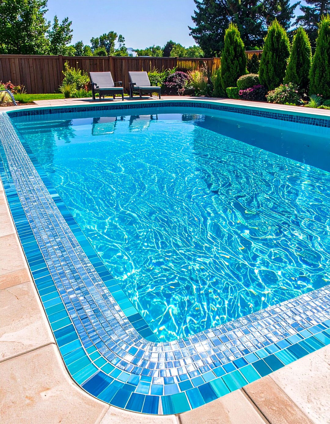 Mosaic Tile Skirting for an Above Ground Pool - 25 above ground pool landscaping ideas