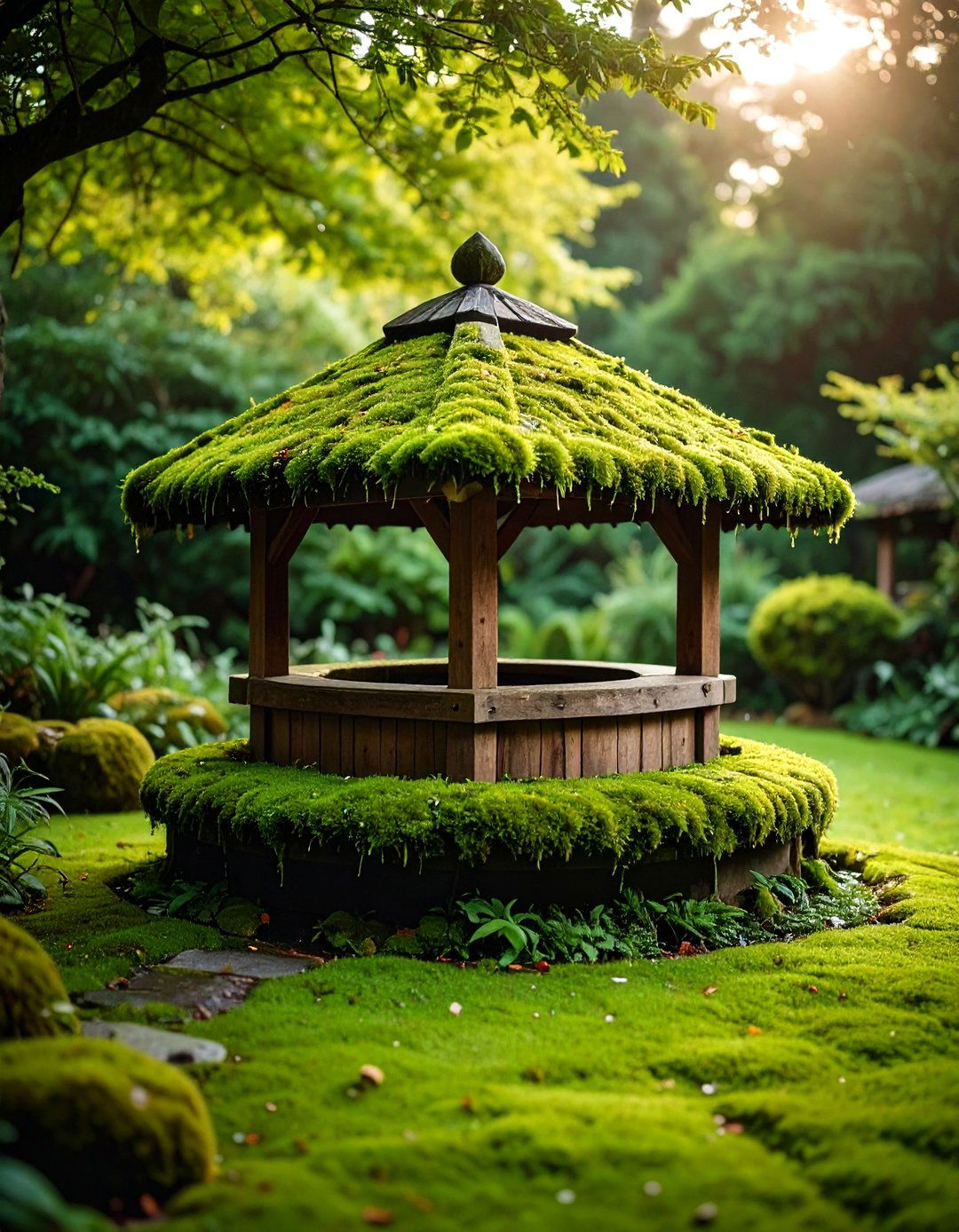 Moss Covered Enchanted Wishing Well Garden - 25 outdoor wishing well garden ideas