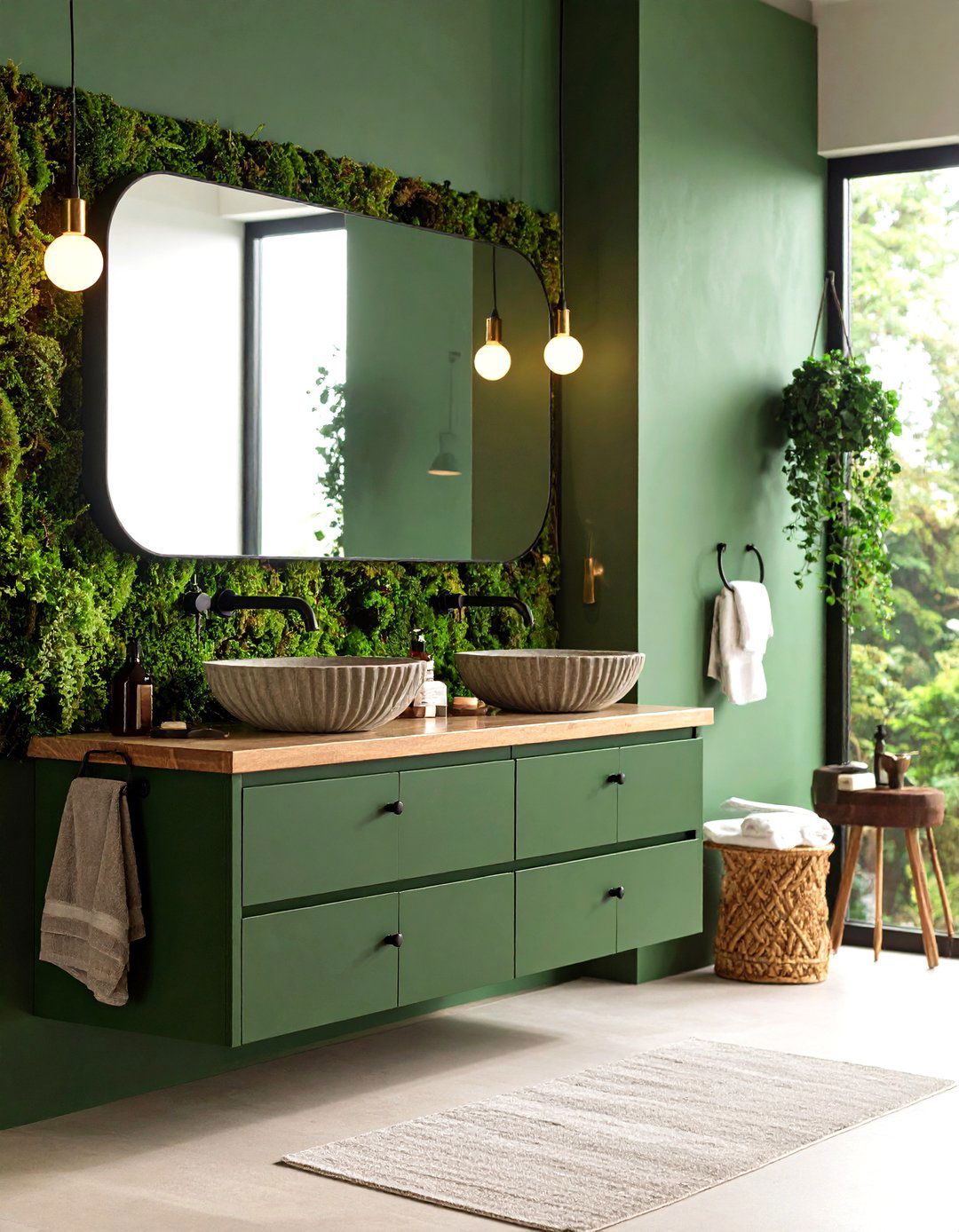 Moss Green Vanity Bathroom in Matte Finish - 25 bathroom with green vanity