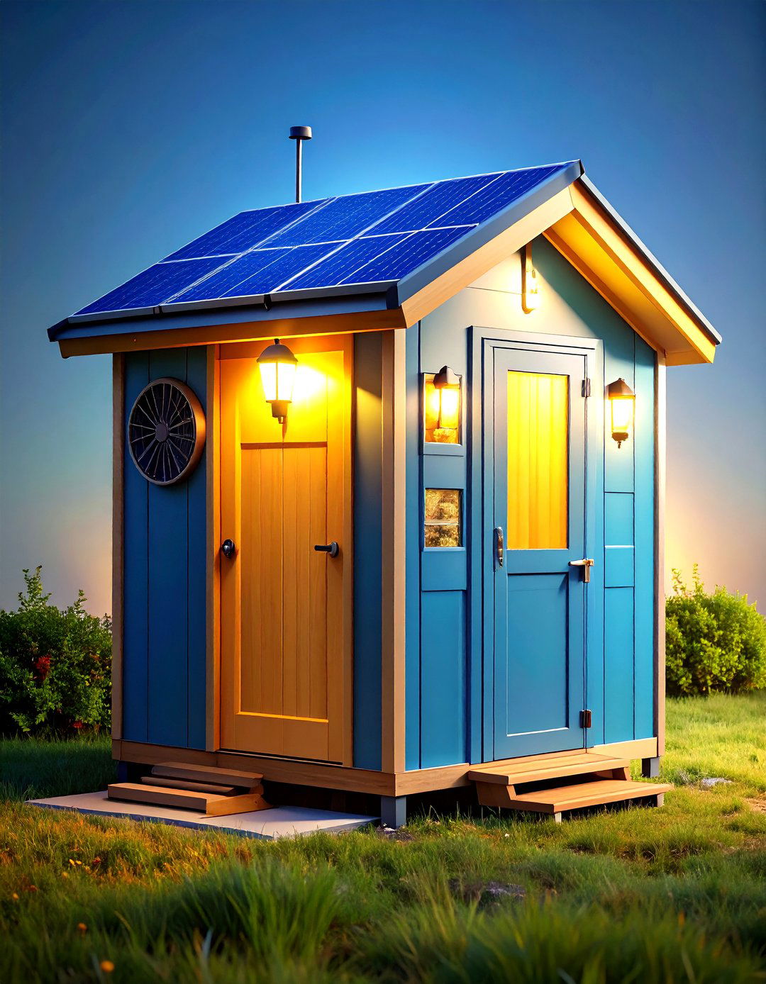 Motion Lit Solar Outhouse - 25 outhouse design ideas