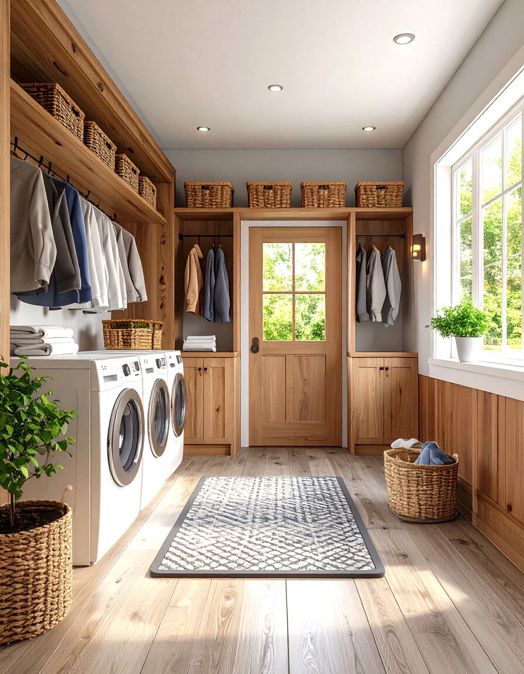 Mudroom Style Back Porch Laundry Combo - 25 outdoor laundry area design ideas