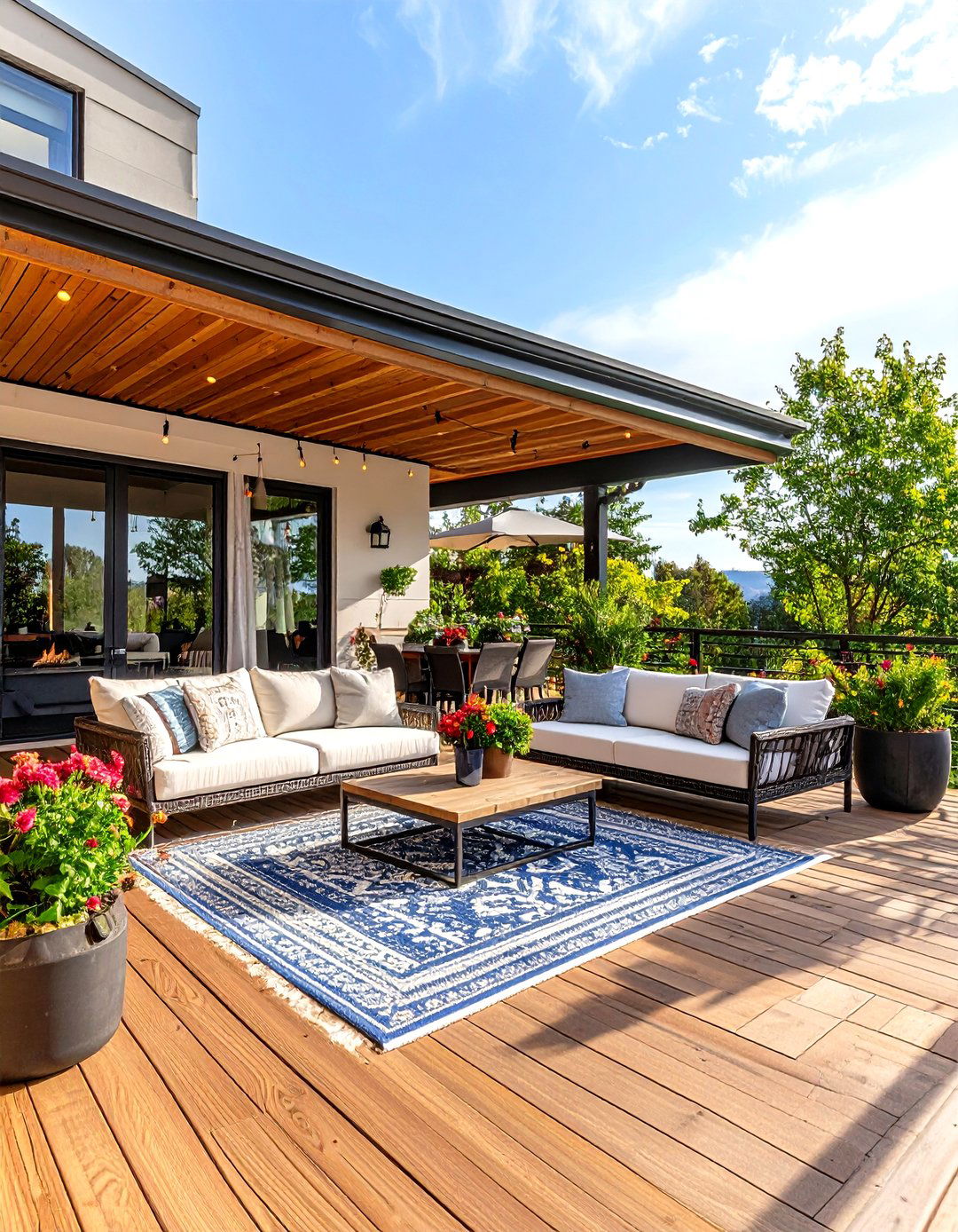 Multi Level Partially Covered Deck Oasis - 25 partially covered deck ideas