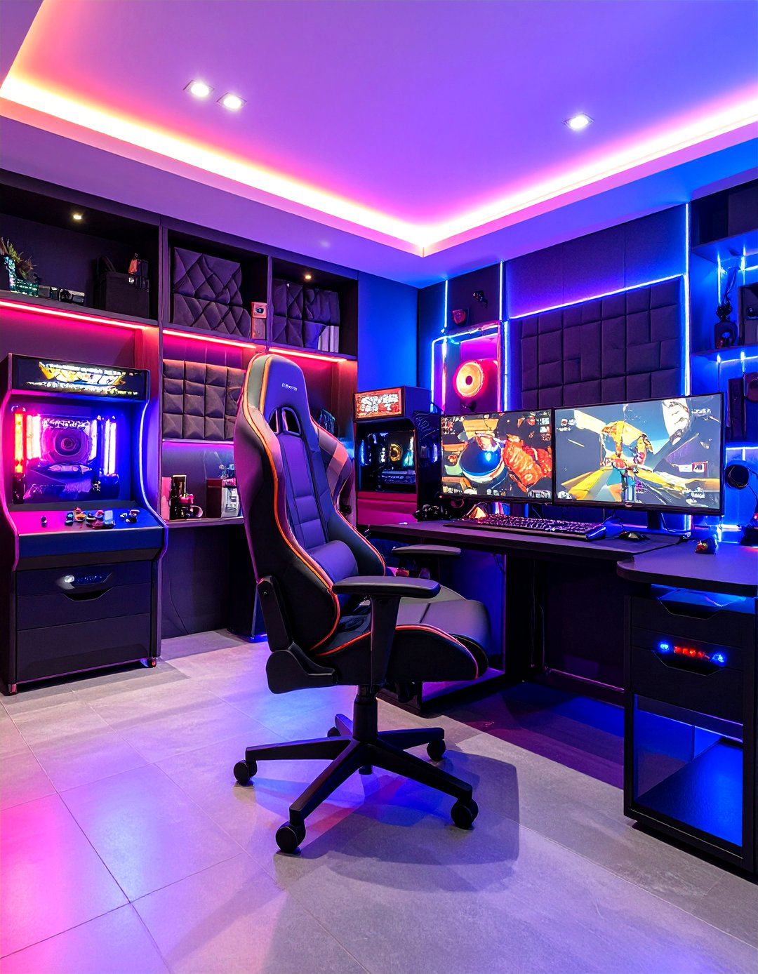 Multi Task Arcade Room and Home Office Hybrid - 25 arcade room ideas