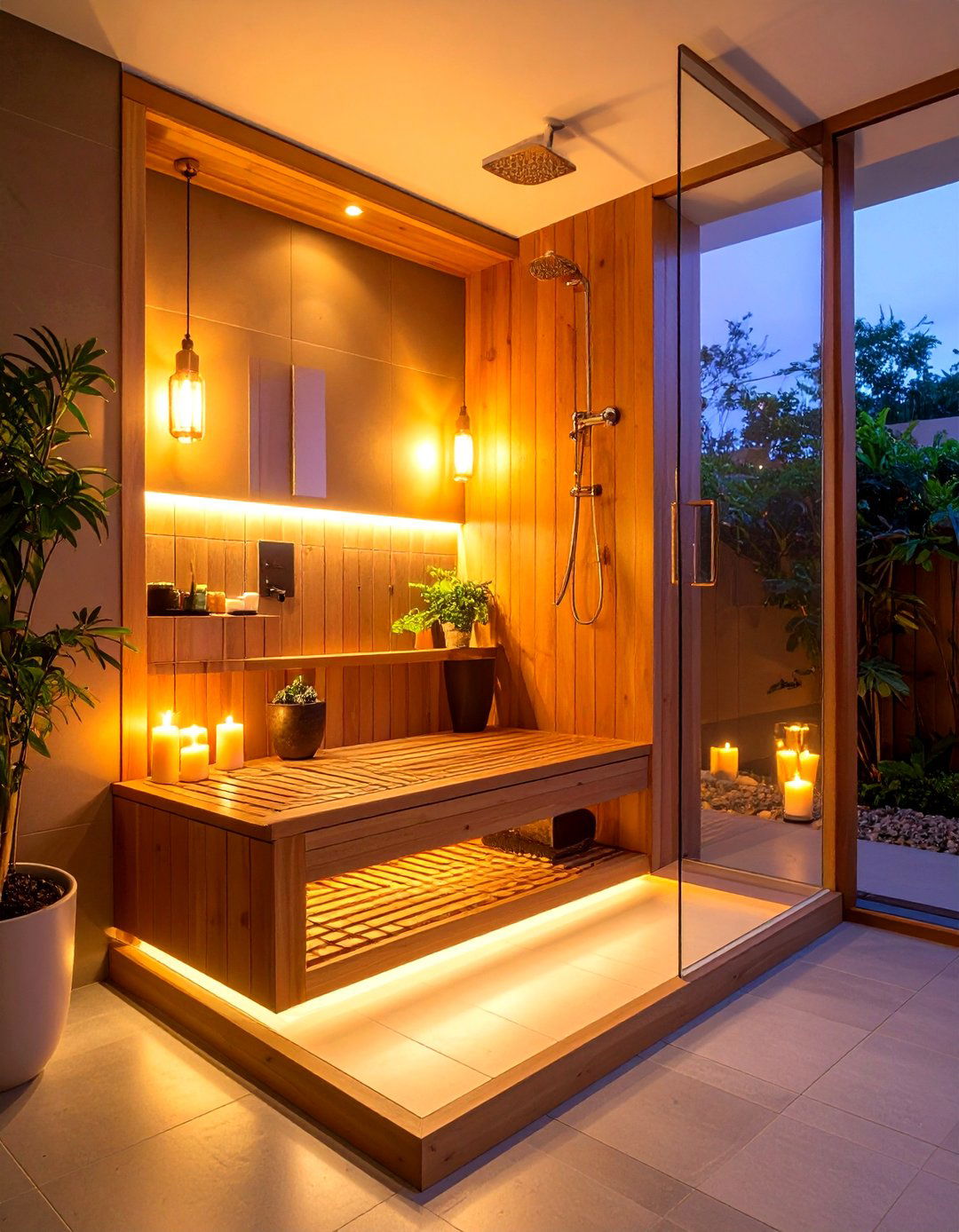 Multifunction Shower Bench for Seating and Storage - 25 ensuite bathroom ideas