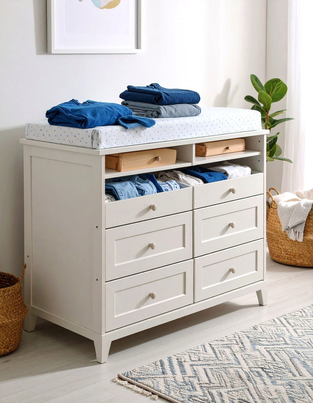 Multifunctional Changing Table Dresser - 25 nursery storage ideas