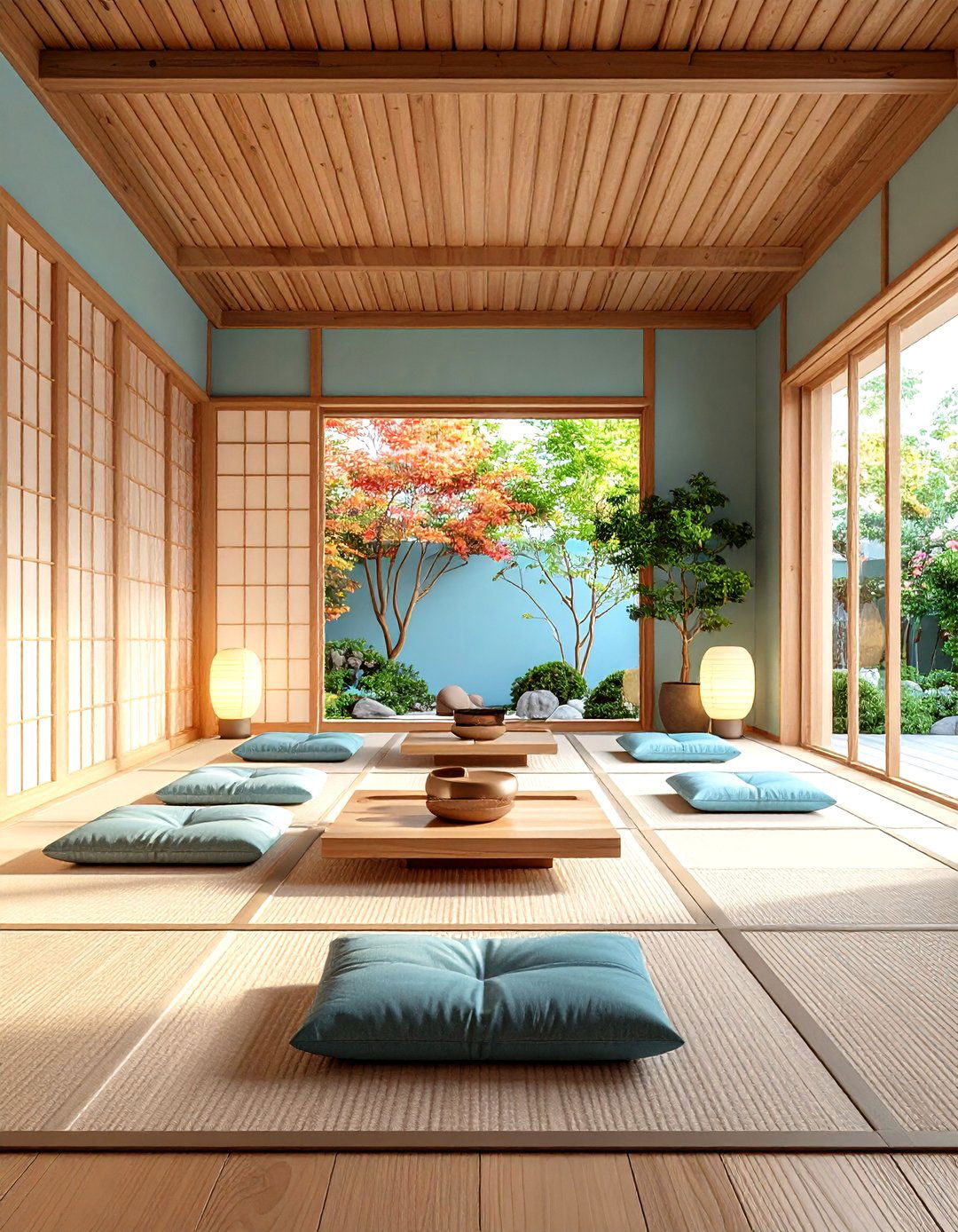 Multifunctional Zen Room That Converts to Yoga Space - 25 Zen Room Ideas