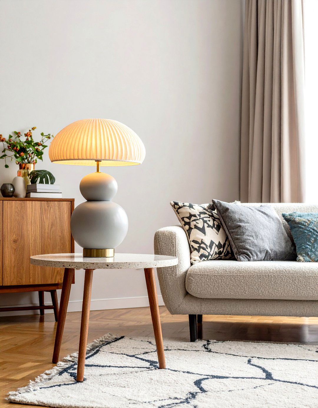 Mushroom Lamps Illuminating a s Living Room - 25 70s living room ideas