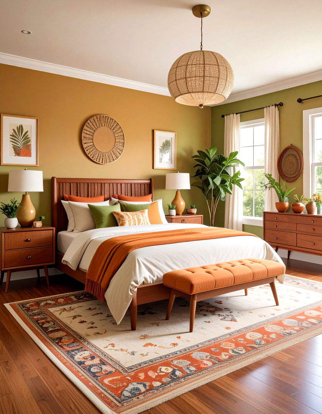 Mustard and Avocado Palette Grounds a s Bedroom - 25 60s bedroom ideas