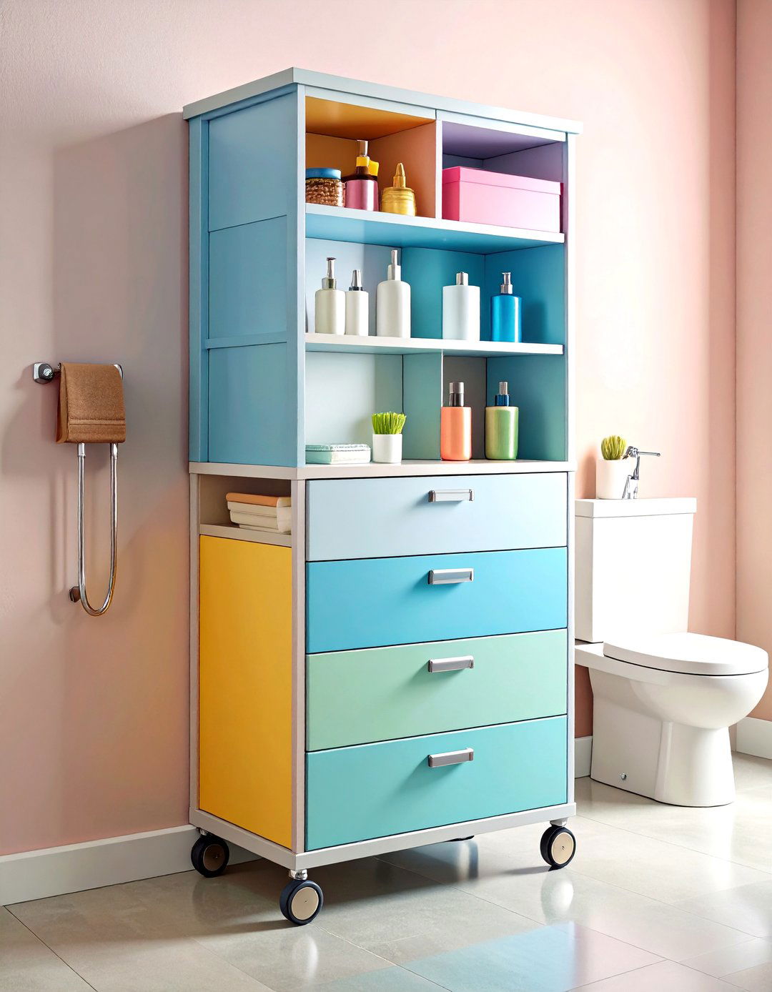 Narrow Drawer Tower for Tiny Gaps - 25 over toilet storage ideas