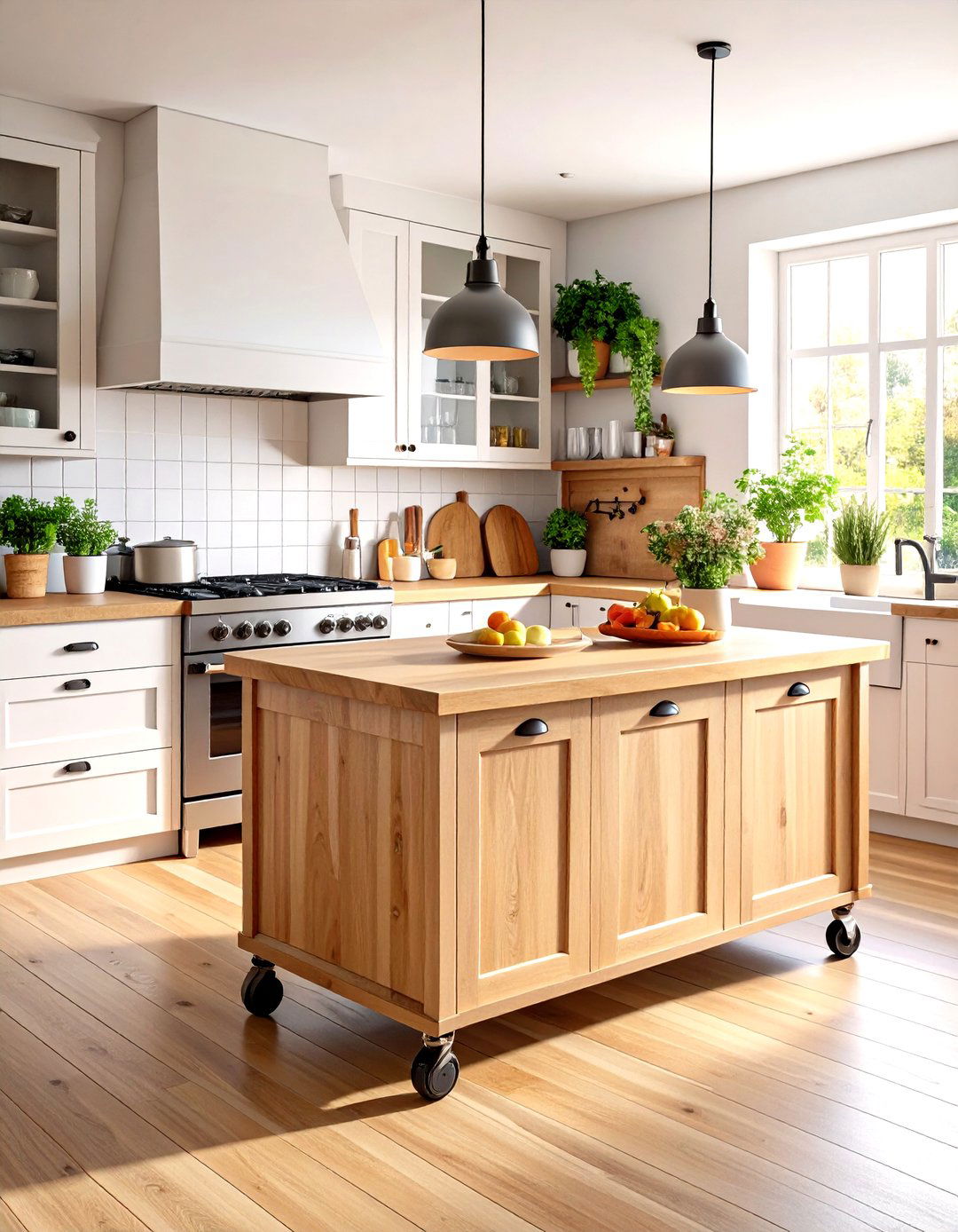 Narrow Island Upgrade for a Wider Galley Kitchen