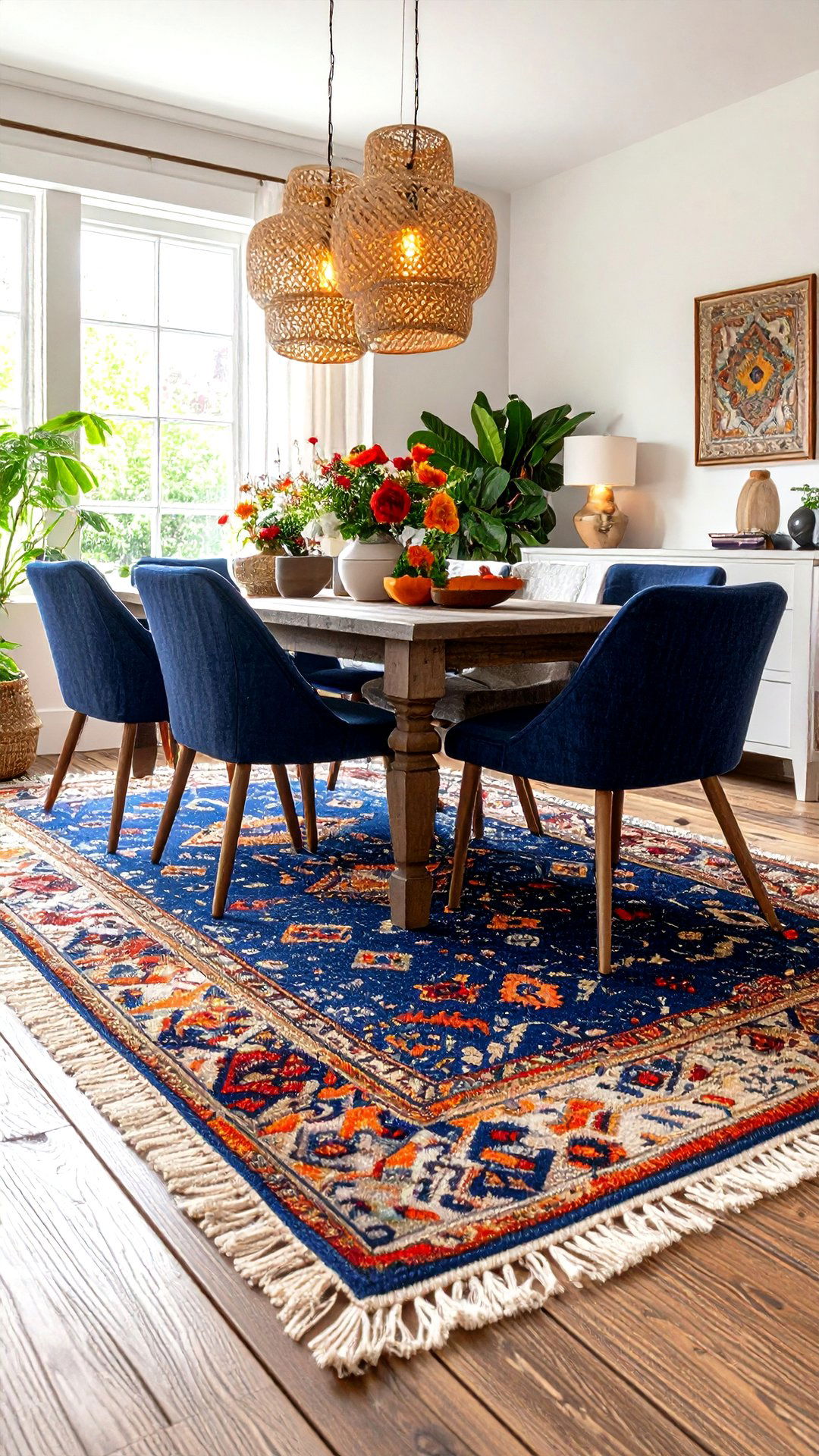 Natural Fiber Rugs Ground a Cottage Dining Rooms Footprint - 25 cottage dining room ideas