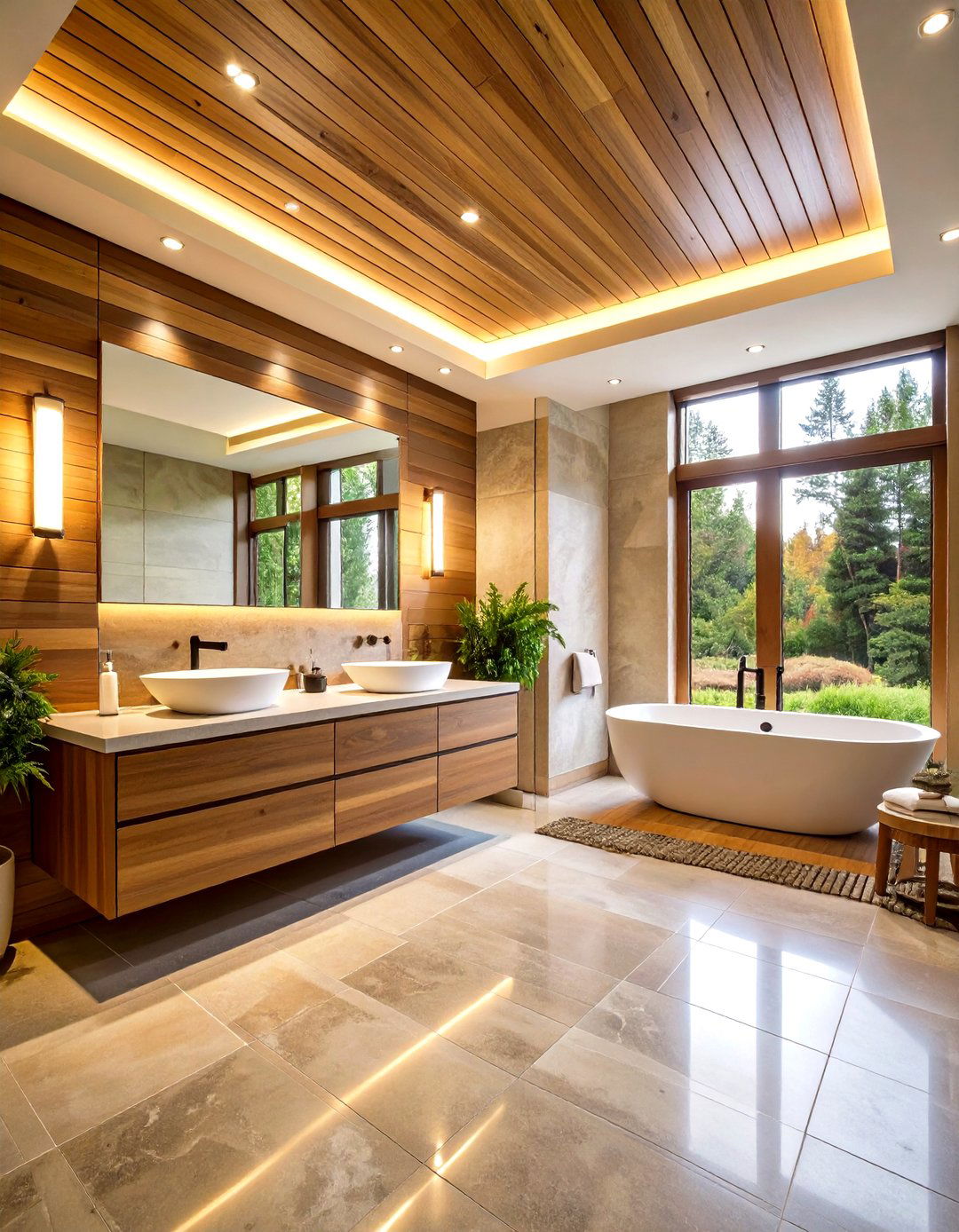 Natural Spa Vibe Ensuite Bathroom with Timber and Limestone - 25 ensuite bathroom ideas