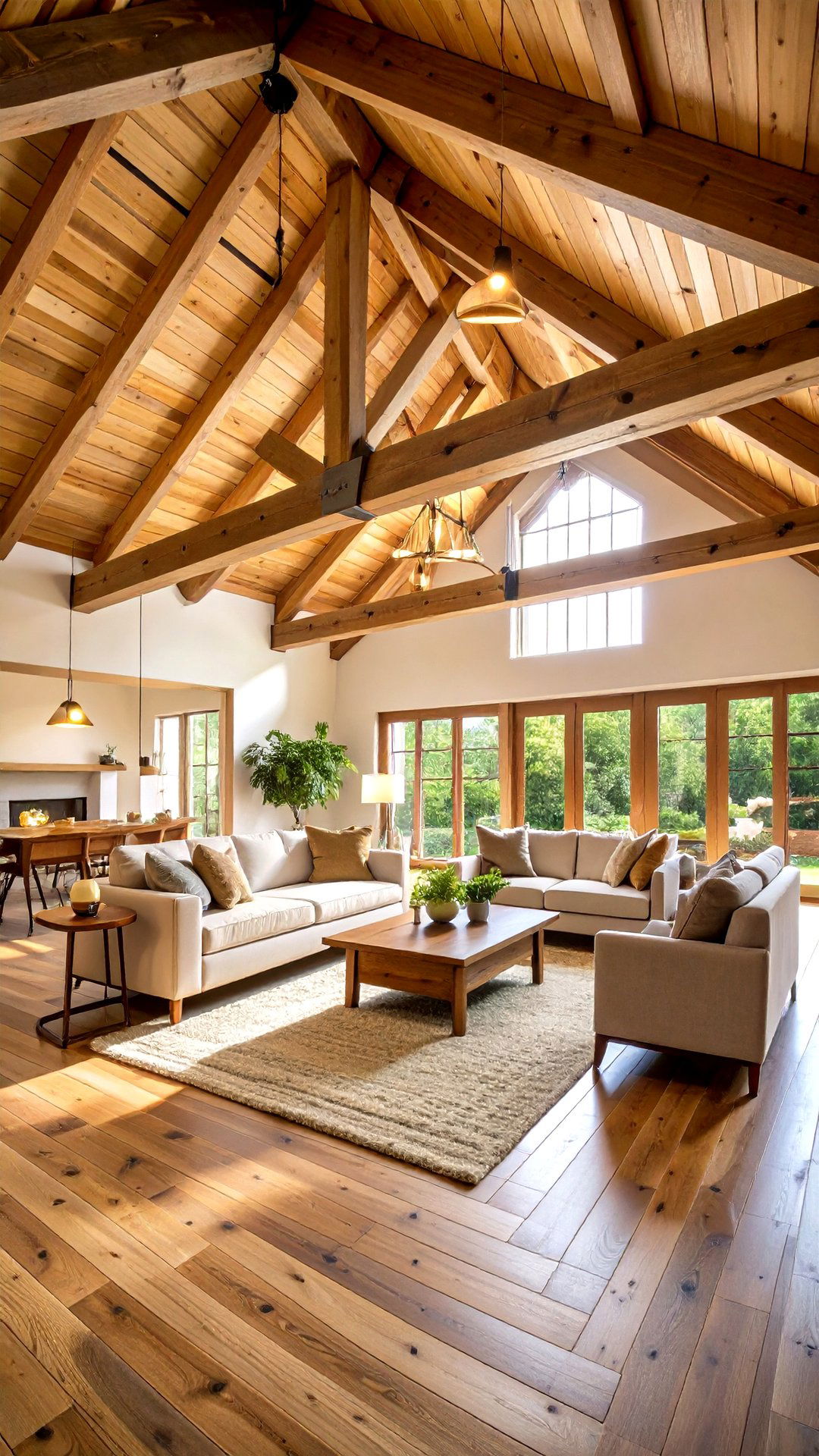 Natural Wood Beam Cathedral Ceiling Warmth - 25 cathedral ceiling ideas