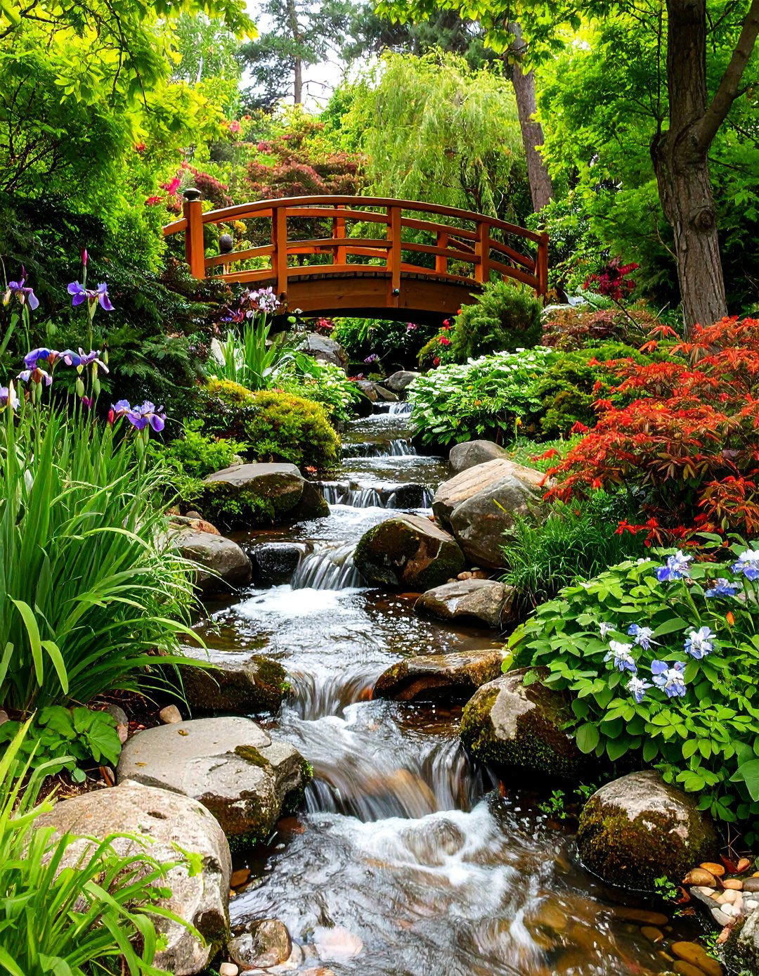 Naturalistic Stream Meander Linking Zones - 25 asian landscaping ideas