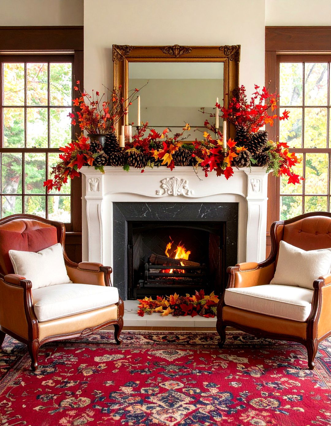 Nature Walk Foraged Mantel - 25 fall mantel decor ideas