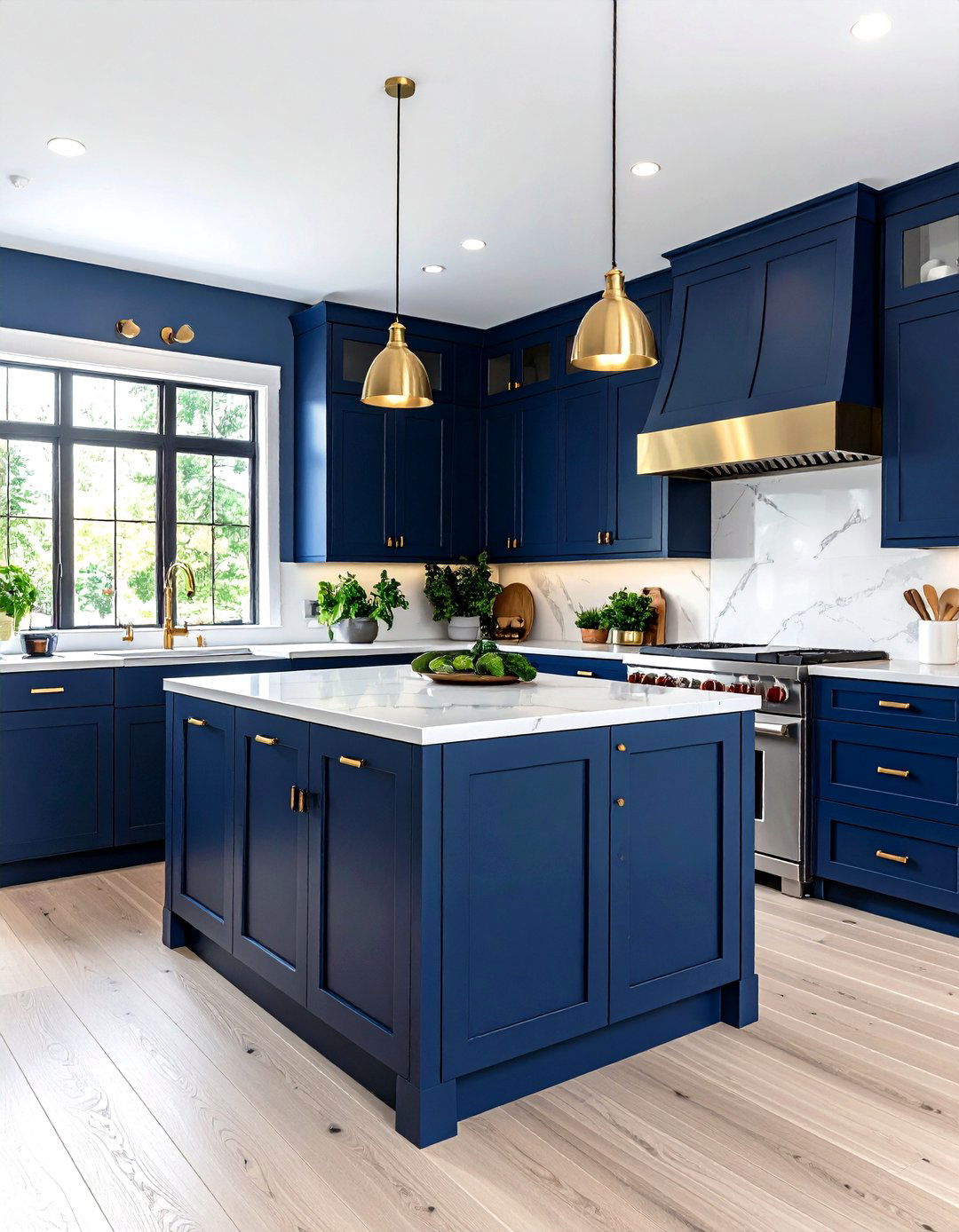 Navy Cabinets - 25 painting kitchen cabinet ideas