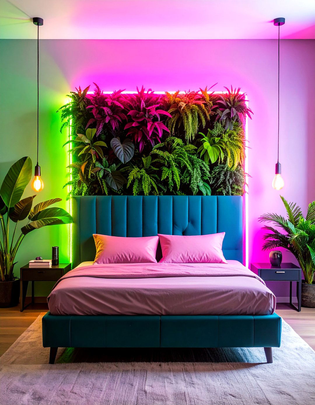 Neon Glow Accent Walls Ignite Your Bedroom - 25 80s bedroom ideas