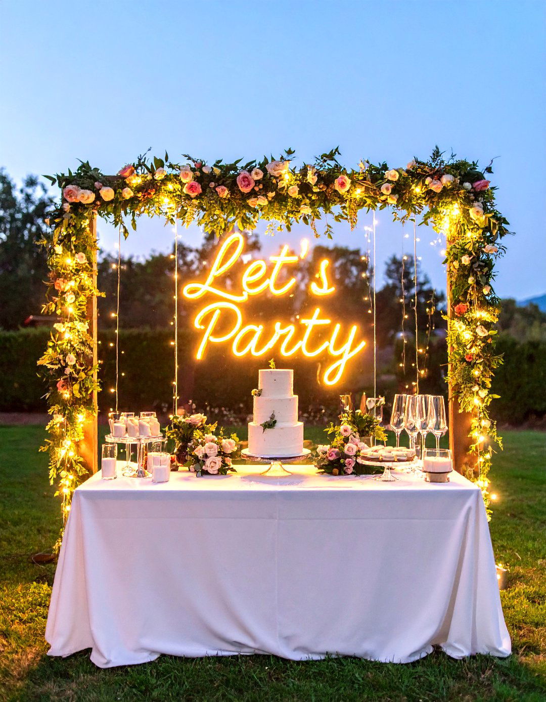 Neon Sign Accent Display - 25 party decoration ideas