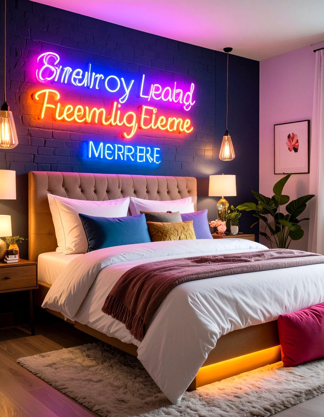 Neon Style LED Light Signs for Personal Quotes - 25 aesthetic room ideas with led lights